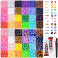 TINKRSTUFF 2 Boxes Jelly Rhinestones Kit – 30,600 Pcs 3mm & 5mm Multicolor Resin Gems with 2x 10ml B7000 Glue