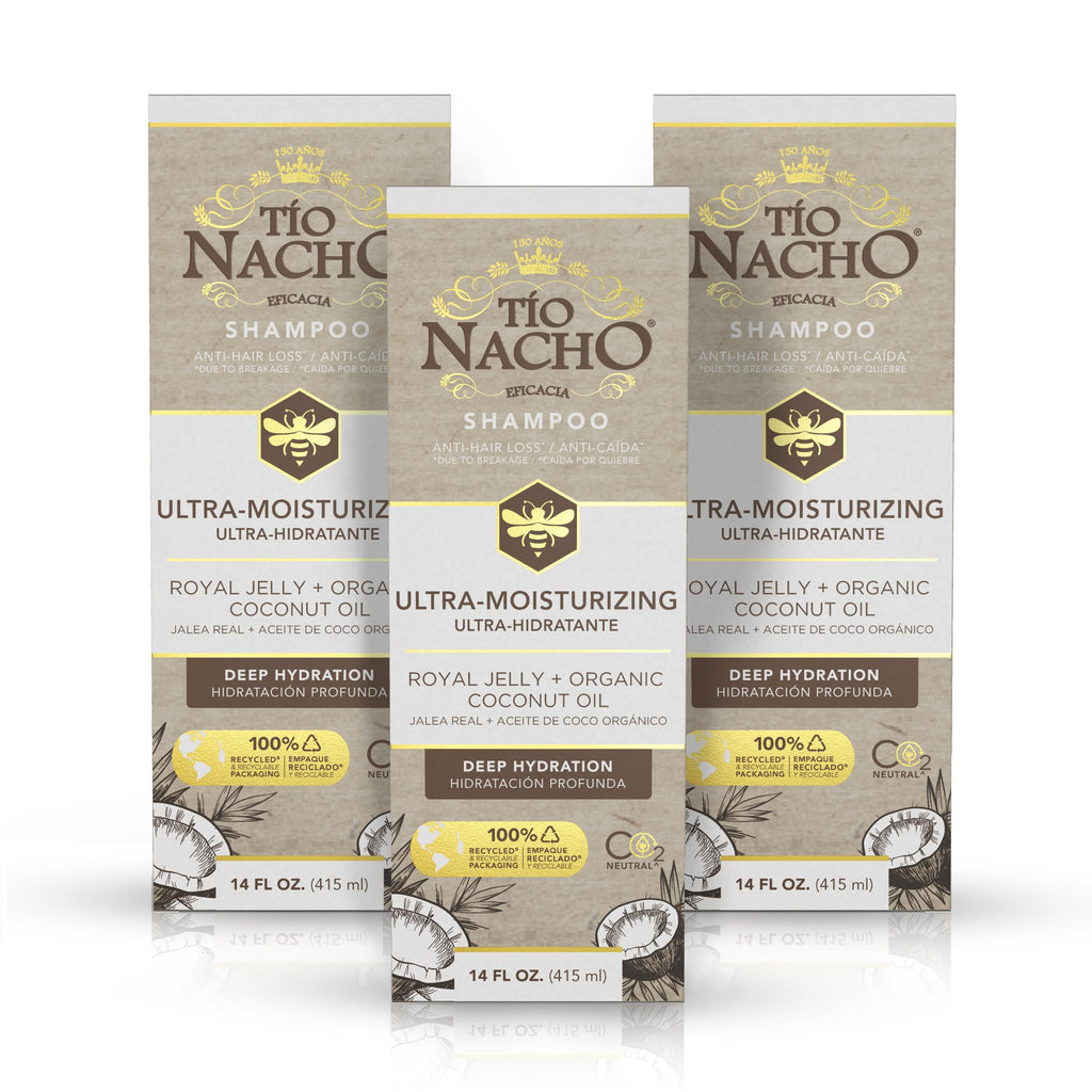Tio Nacho Ultra-Moisturizing Frizz Control Shampoo with Organic Coconut Oil & Royal Jelly – 14 fl oz 3 Pack