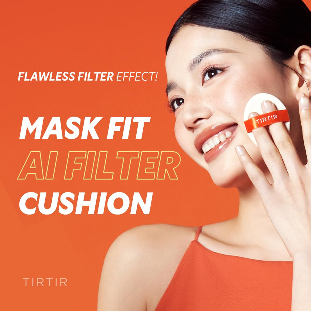 TIRTIR Mask Fit AI Filter Cushion Foundation | AI-Like Semi-Matte Finish, 72H Coverage #13N Fair Ivory