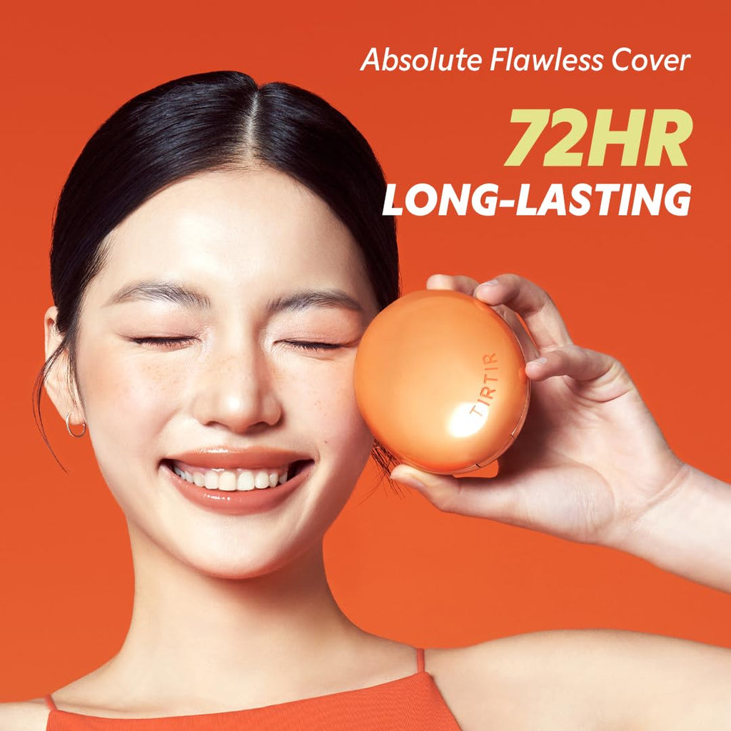 [Mini Size] TIRTIR Mask Fit AI Cushion Foundation | AI-Filter Semi-Matte Finish - Up to 72-Hour Coverage #24N Latte, 0.15 fl oz