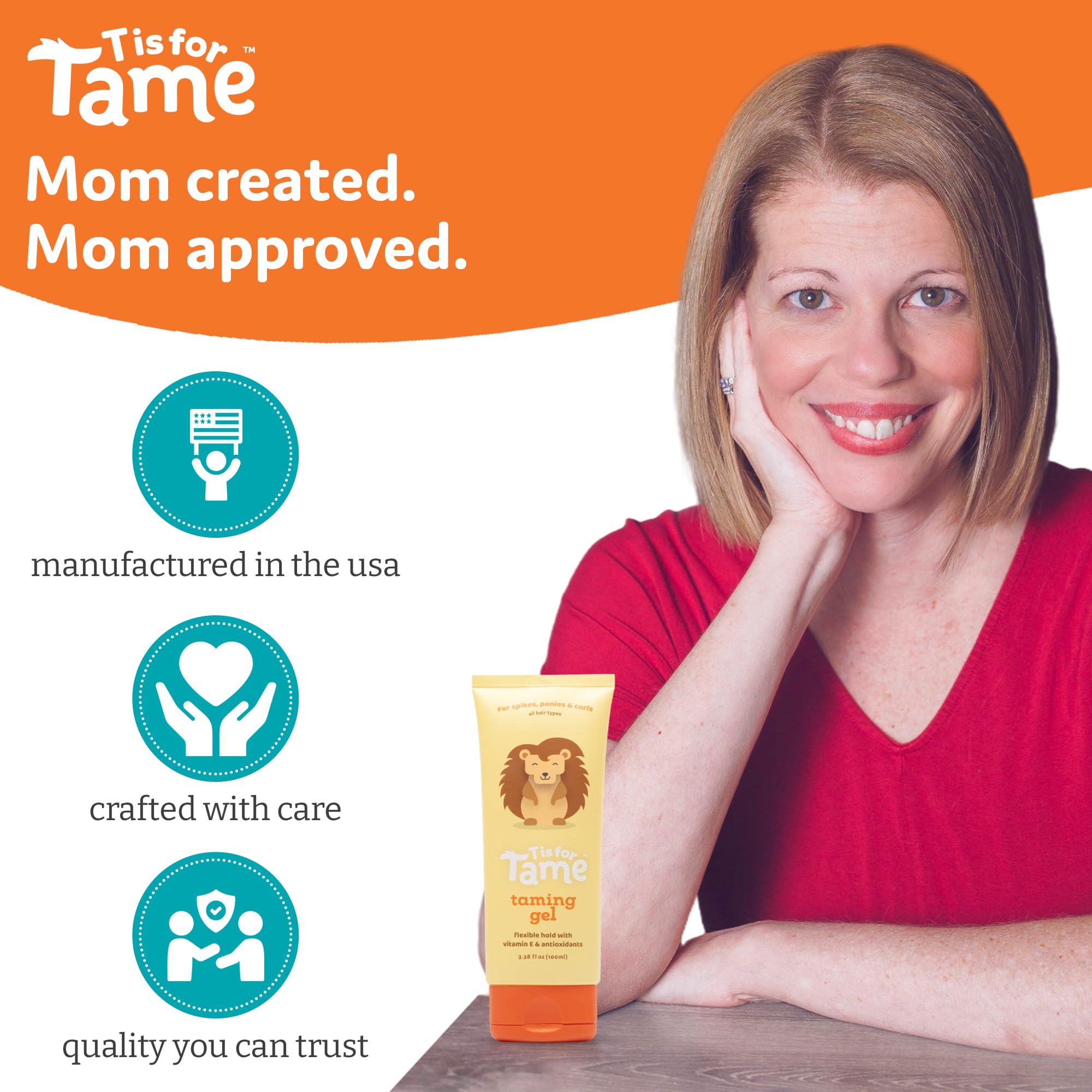T is for Tame Taming Gel – Gentle Frizz Control for Kids, 2-Pack (3.38 fl oz each)