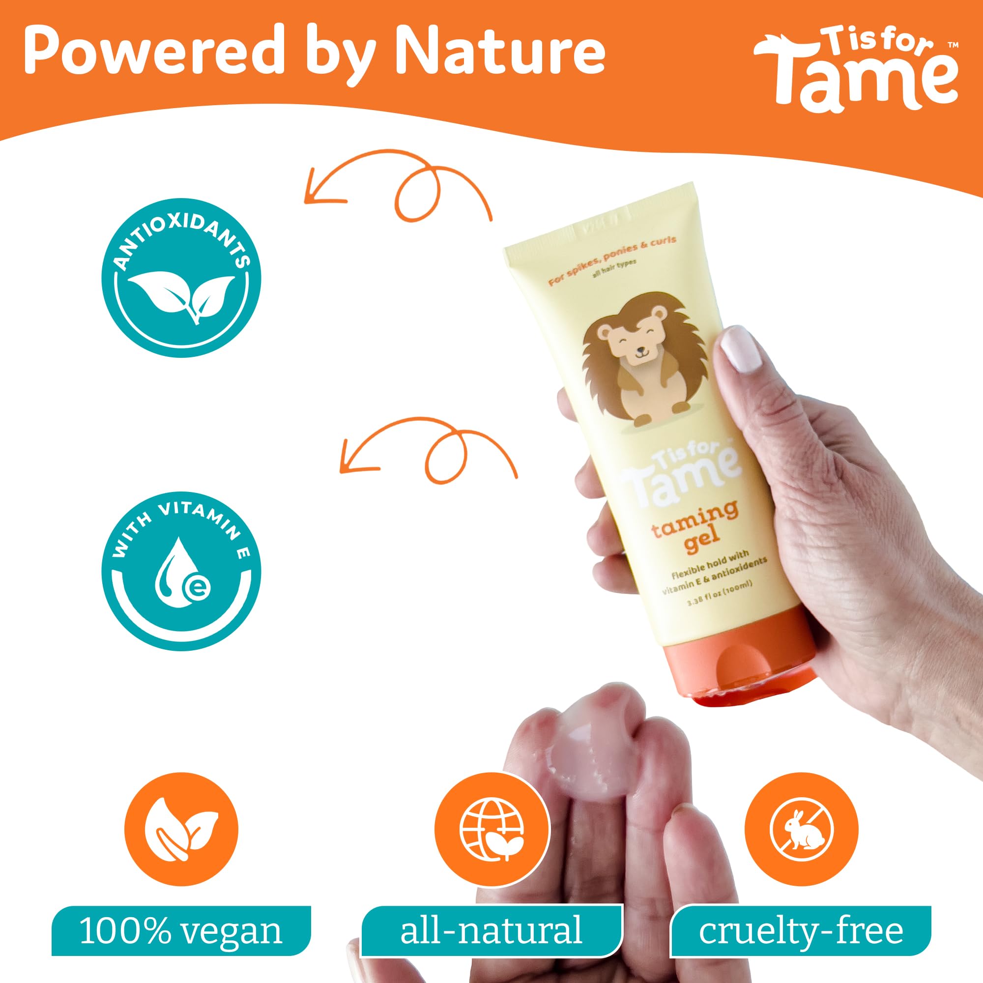 T is for Tame Taming Gel – Gentle Frizz Control for Kids, 2-Pack (3.38 fl oz each)