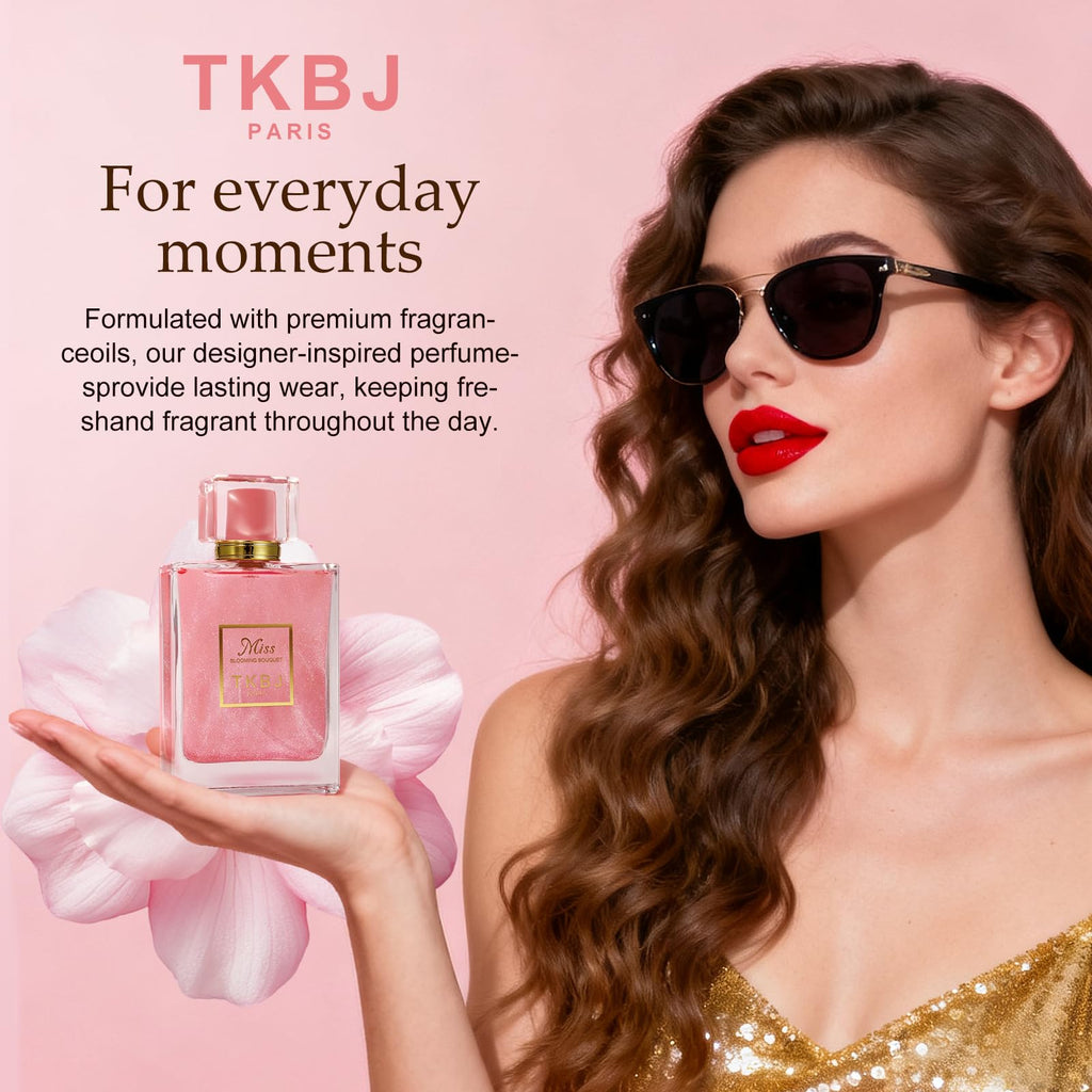 TKBJ Miss Blooming Bouquet Eau de Toilette for Women – Floral Fruity Perfume with Peony & Musk (3.4 oz / 100 ml) Inspired by Dioor