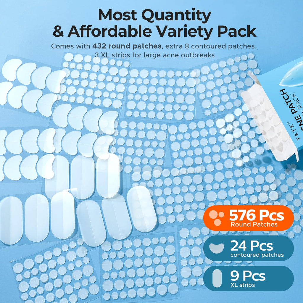 TKTK 609-Count Pimple Patches for Face | Hydrocolloid Acne Patches Bulk