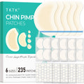 TKTK Chin Pimple Patches — 265 Count, 6 Sizes, XL Contoured 62x42 mm and L 38x26 mm