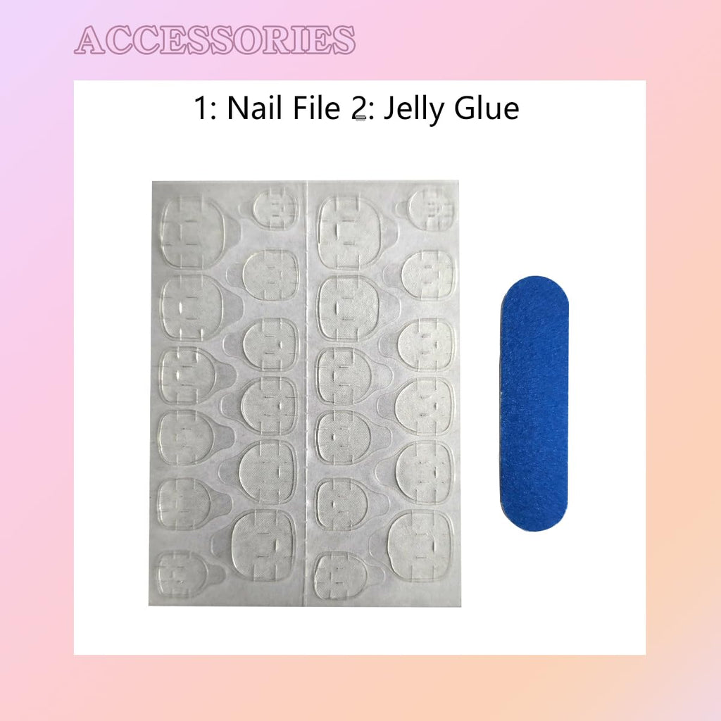 Tmani 10pc Extra Long Handmade Press-On Nails – Ballet Square with Diamond Glitter