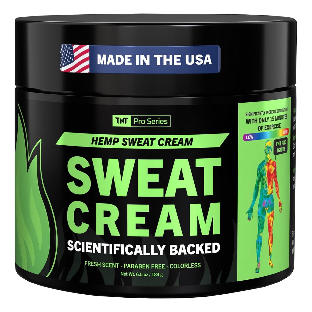 TNT Pro Series Ignite Hot Sweat Cream | Thermogenic Pre-Workout Sweat Gel for Men & Women, 6.5 oz Jar