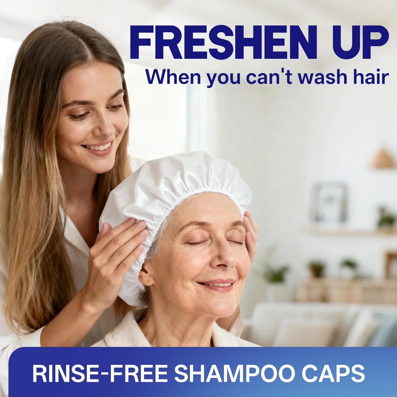 Tolnetr Shampoo Caps No Water Rinse Microwavable - 8 Pack | Bedridden Care & Camping