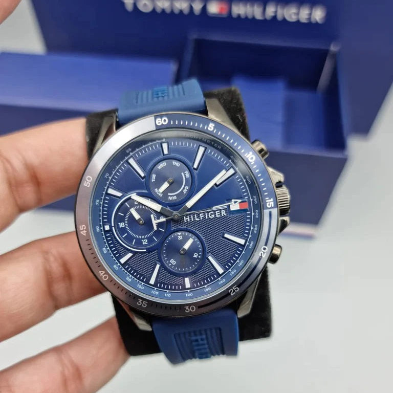 Tommy Hilfiger 1791721 Bank Men's Blue Silicone Watch