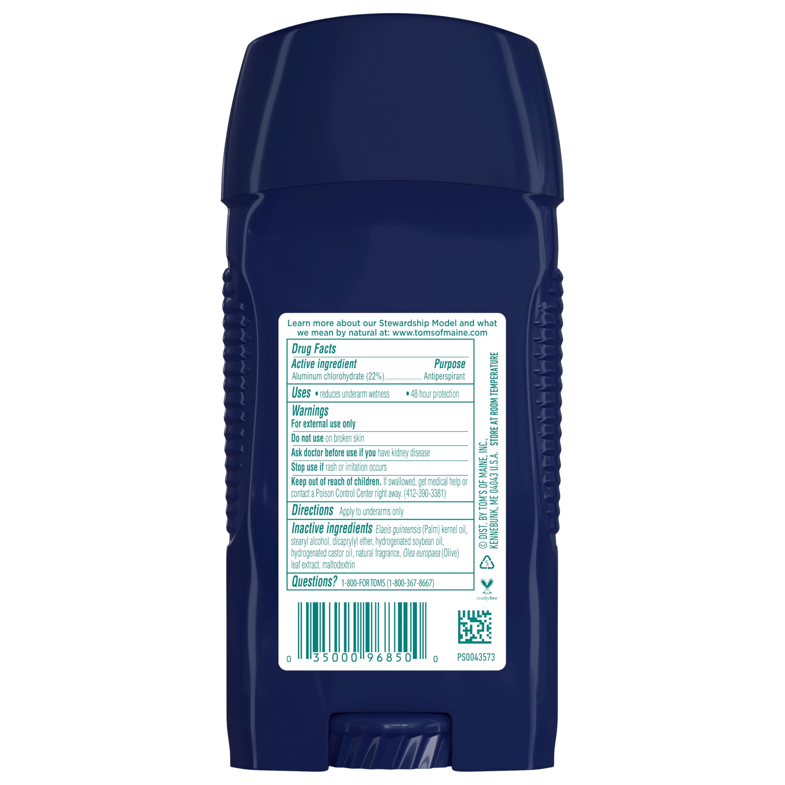 Tom's of Maine Mountain Spring Antiperspirant for Men – 3-Pack, 2.8 oz each