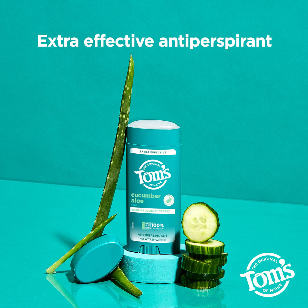 Tom’s of Maine Cucumber Aloe Antiperspirant – 2 Pack, 3.25 oz each, 48h Sweat & Odor Protection