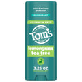 Tom's of Maine Lemongrass Tea Tree Aluminum-Free Deodorant for Women & Men | Clear Application | Odor & Wetness Protection | 3.25 oz