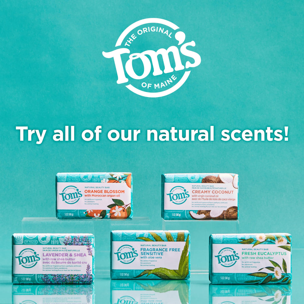 Tom's of Maine Moisturizing Natural Beauty Bar Soap - Fresh Eucalyptus, 5 oz (Pack of 6)