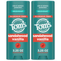 Tom’s of Maine Sandalwood Vanilla Aluminum-Free Deodorant — Goes on Clear, Odor & Wetness Protection | 3.25 oz, 2-Pack