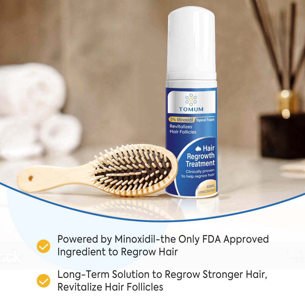 Tomum 5% Minoxidil Foam for Hair Regrowth – Fast-Absorbing, Non-Greasy, For Men & Women