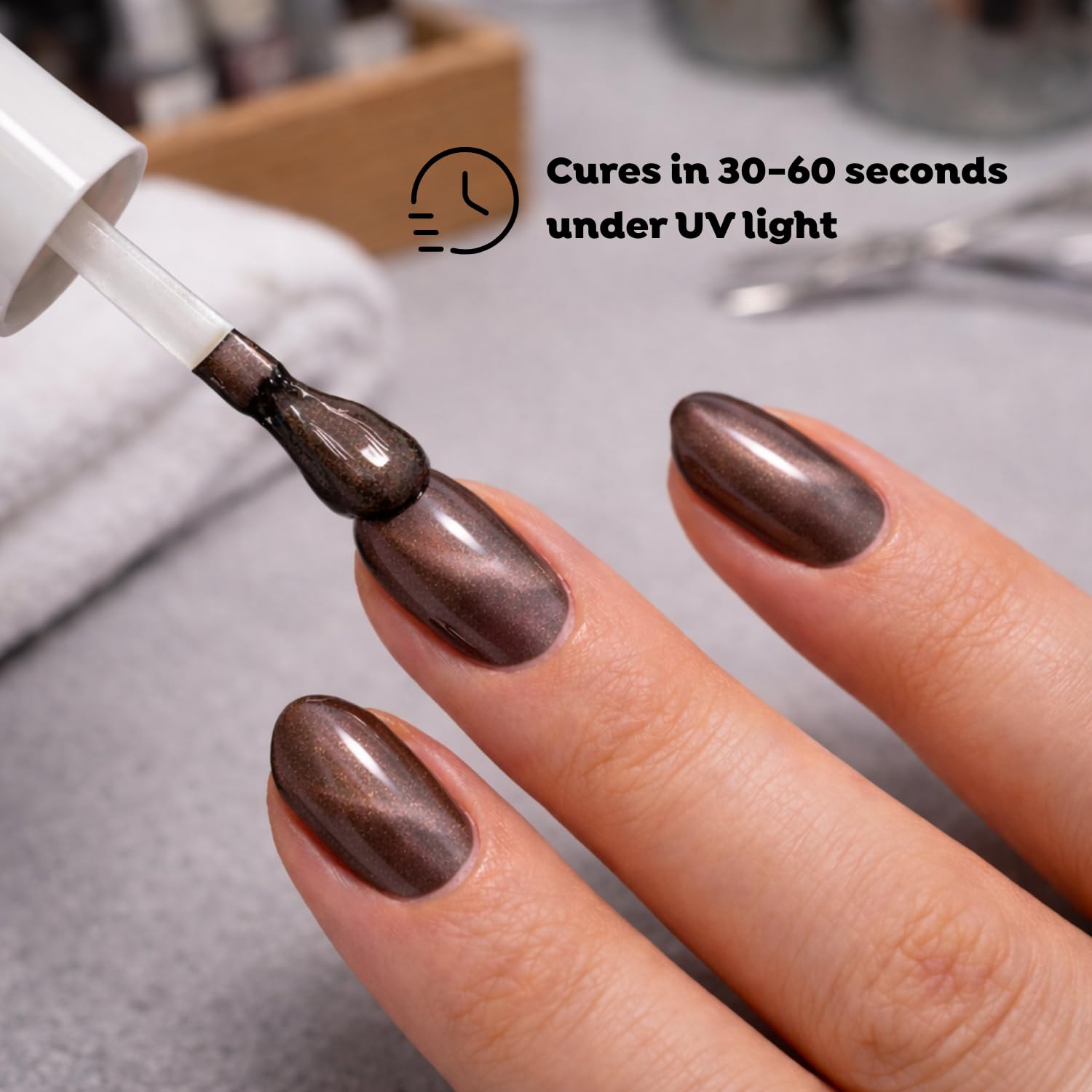 TONES Cat Eye UV LED Gel Nail Polish – Lilac Cashmere, Magnet Shimmer Finish 0.56 fl oz