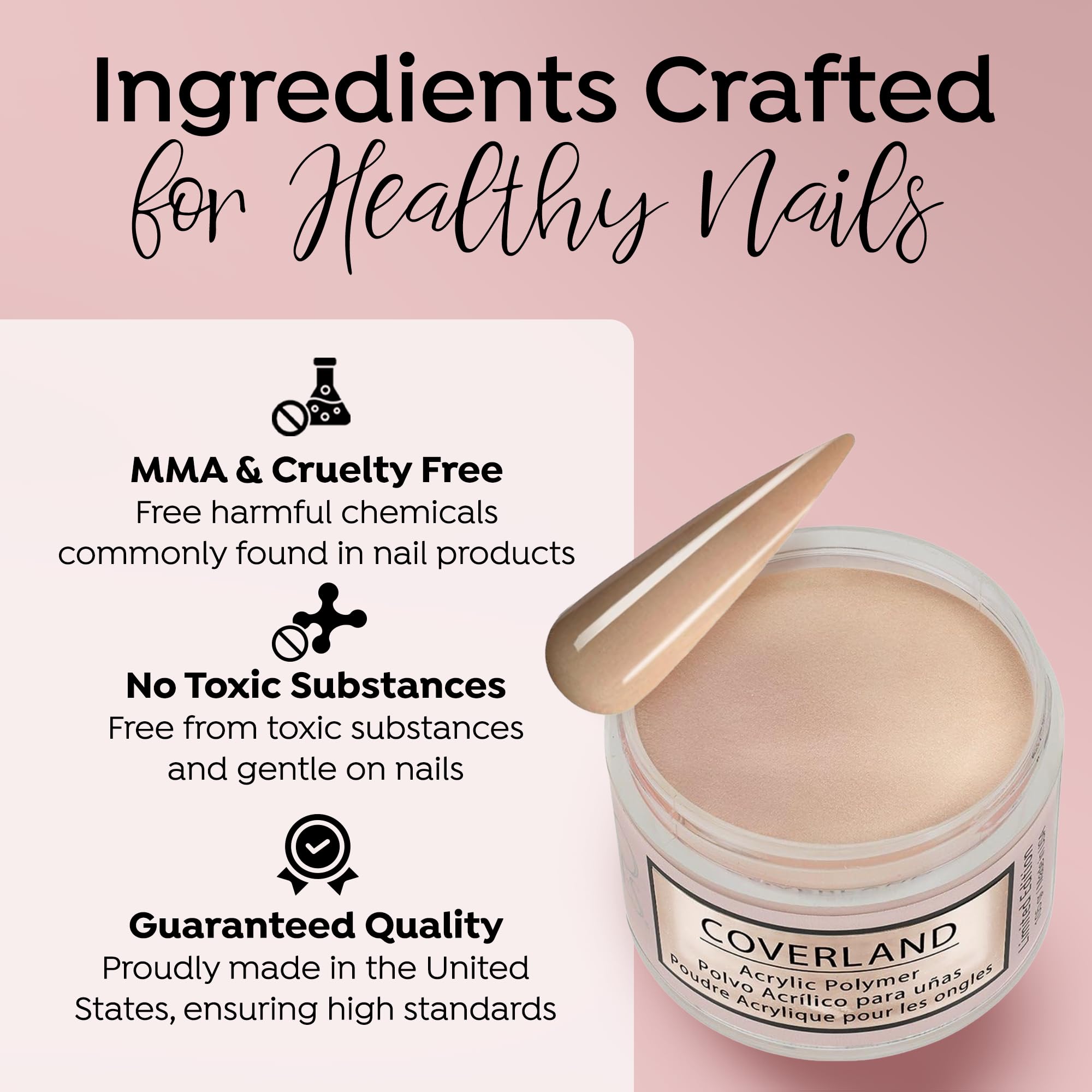 TONES Coverland Acrylic Powder New Nue – 3.5oz | Strong, Long-Lasting Nail Enhancement