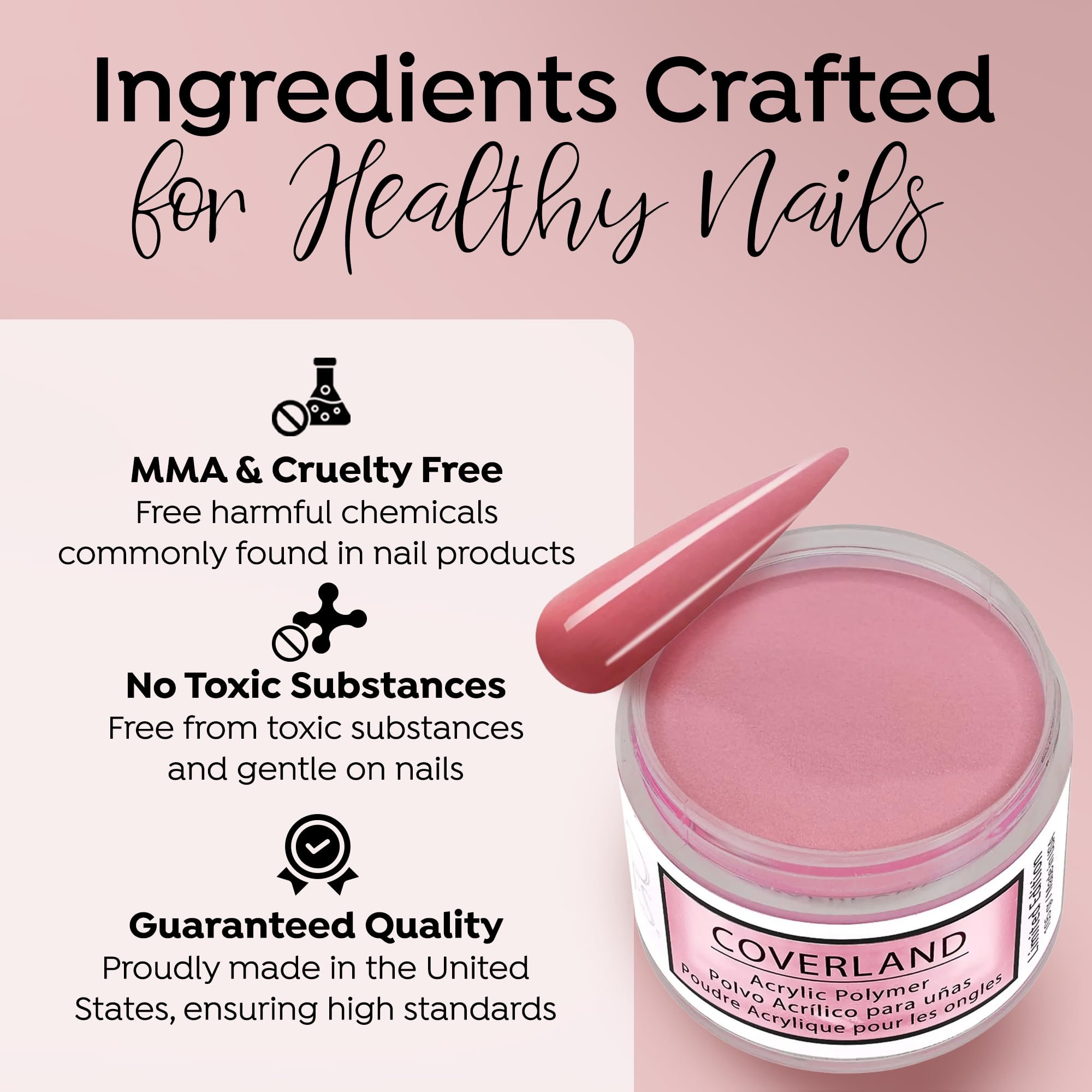 TONES Coverland Acrylic Nail Powder French Rose | Limited Edition 1.5 oz