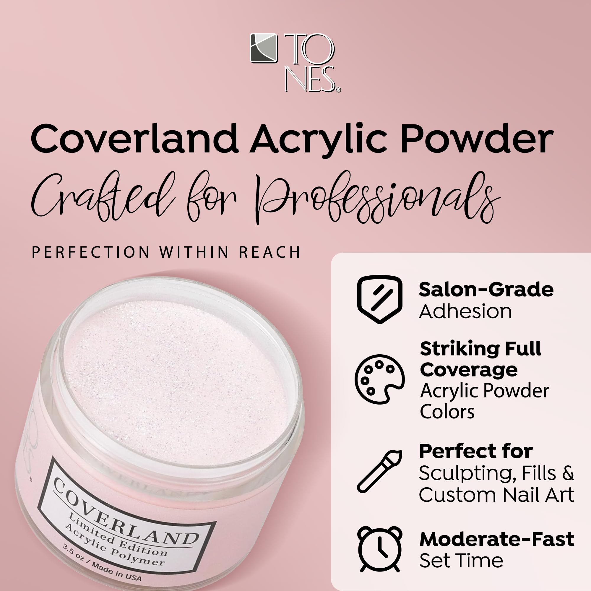 TONES Coverland Acrylic Powder Petite Goyave – Limited Edition, Long-Lasting, Bubble-Free