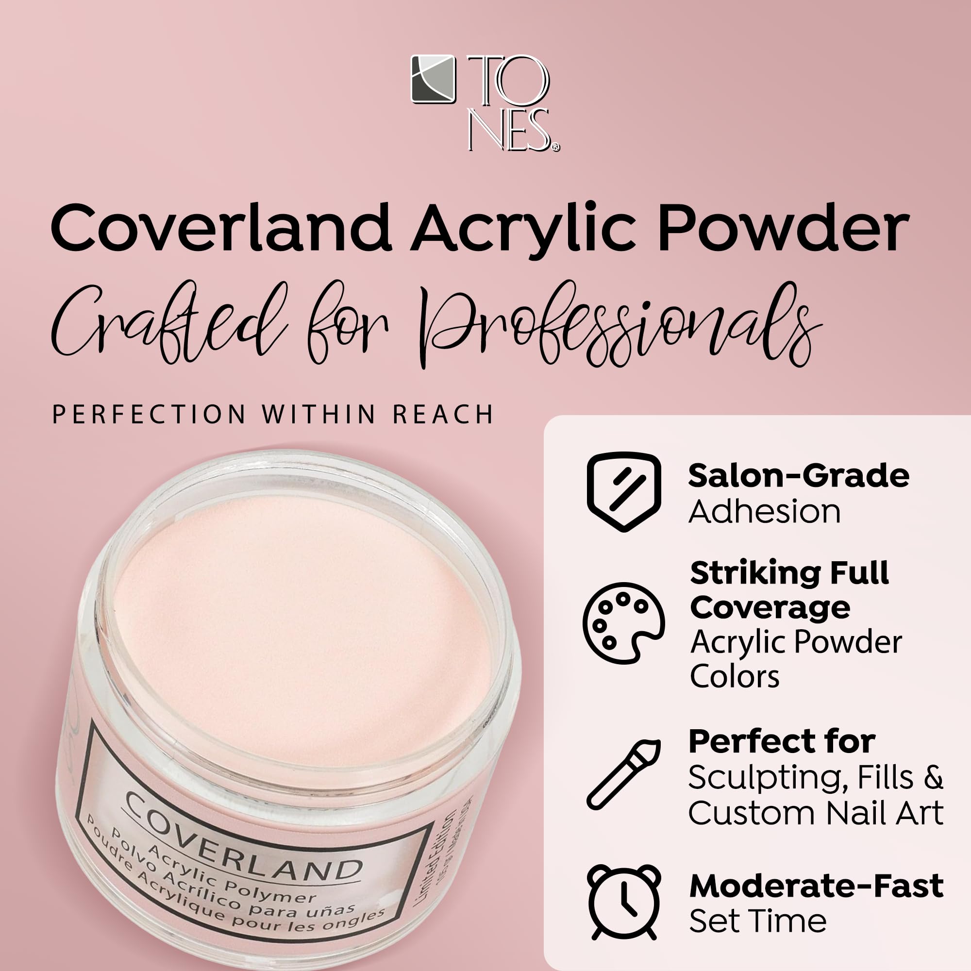TONES Coverland Acrylic Powder Sweet Sin – 3.5oz | Limited Edition, Long-Lasting, Bubble-Free Finish