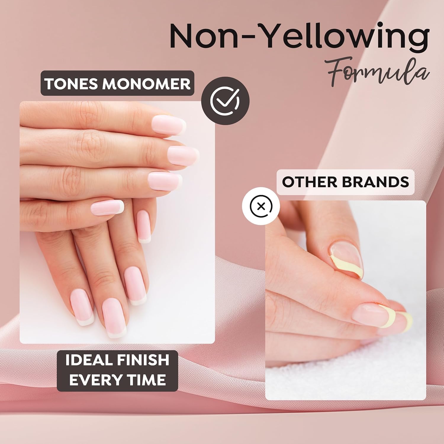 TONES Watermelon Scented EMA Monomer - Odor-Neutralizing Acrylic Liquid, Non-Yellowing, Superior Adhesion, MMA-Free, Made in USA (8 fl oz)