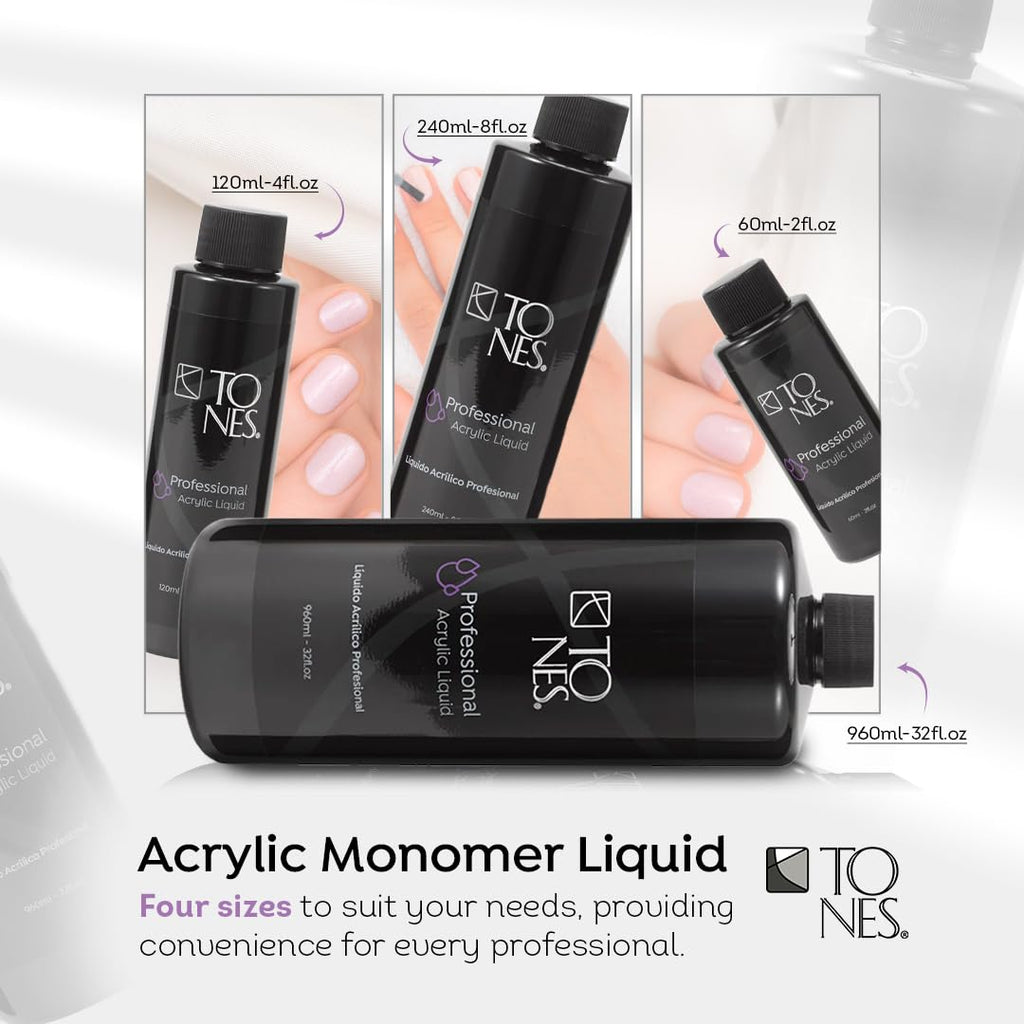 TONES Watermelon Scented EMA Monomer - Odor-Neutralizing Acrylic Liquid, Non-Yellowing, Superior Adhesion, MMA-Free, Made in USA (8 fl oz)