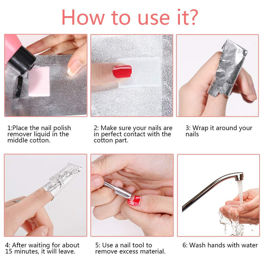 Tongcloud Nail Polish Remover Foil Wraps — Gel Polish Soak Off, 600 Pieces