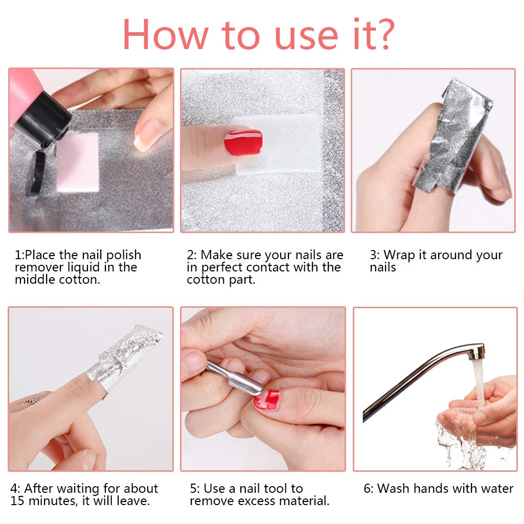 Tongcloud Nail Polish Remover Foil Wraps — Gel Polish Soak Off, 600 Pieces