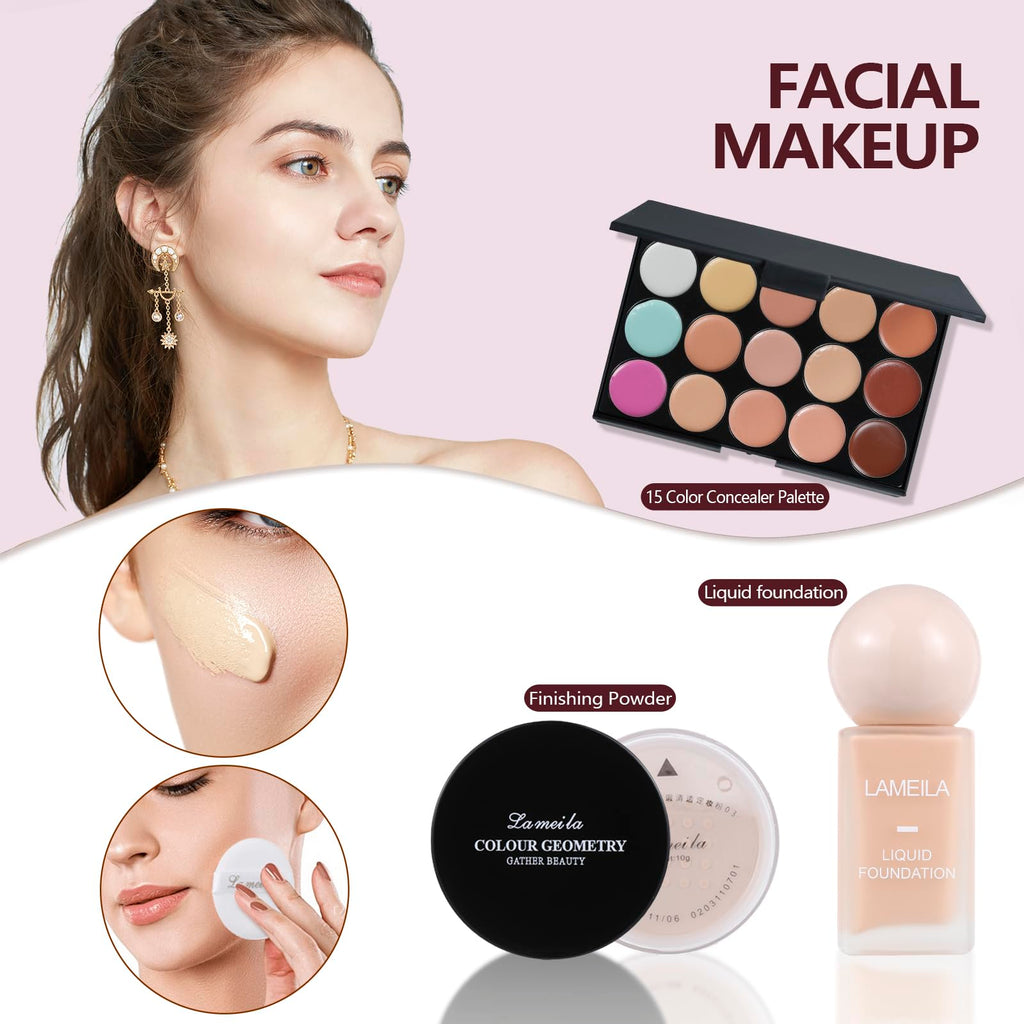 TooAemiS Makeup Kit for Women – All-in-One Pro Set (Eyeshadow, Foundation, Lipstick)