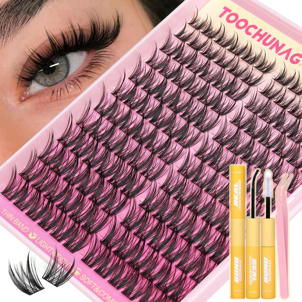 TOOCHUNAG Wispy Lash Clusters Kit — Spiky Manga Lashes (8–14mm) DIY Extensions
