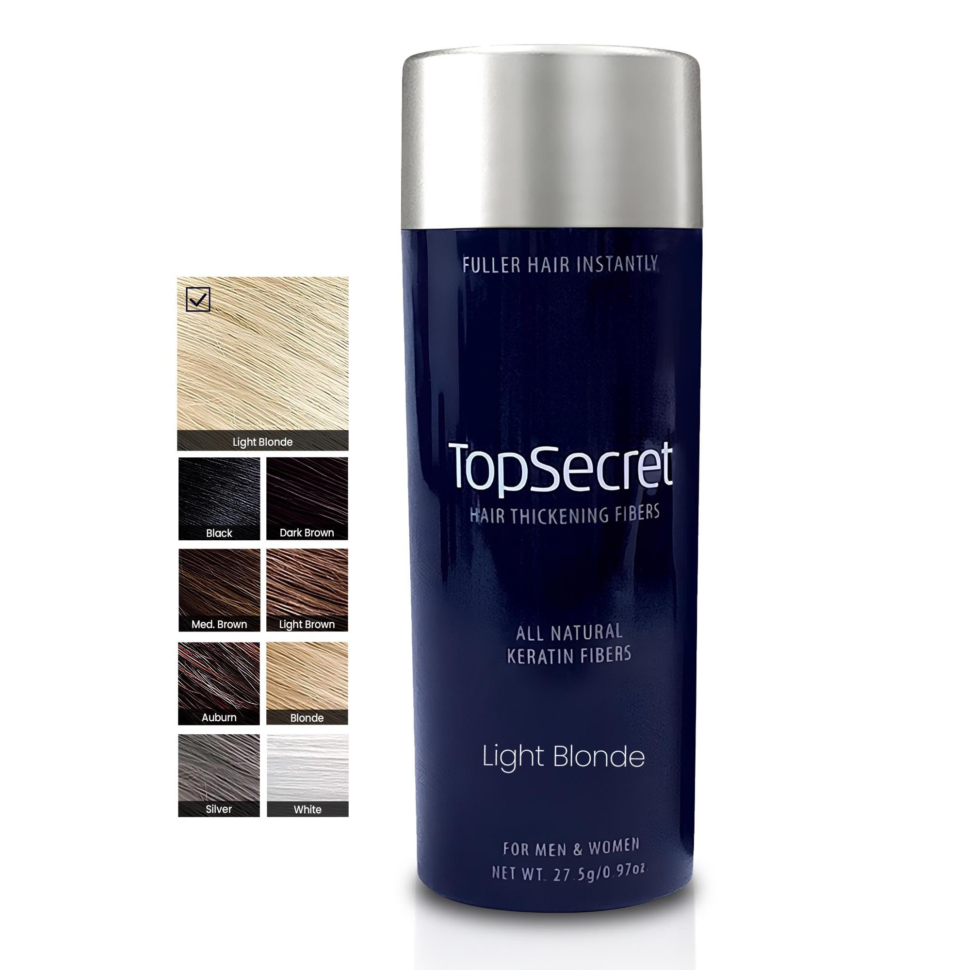 Top Secret Hair Building Fibers Refills – Undetectable, All-Day Coverage (Light Blonde) – For Men & Women