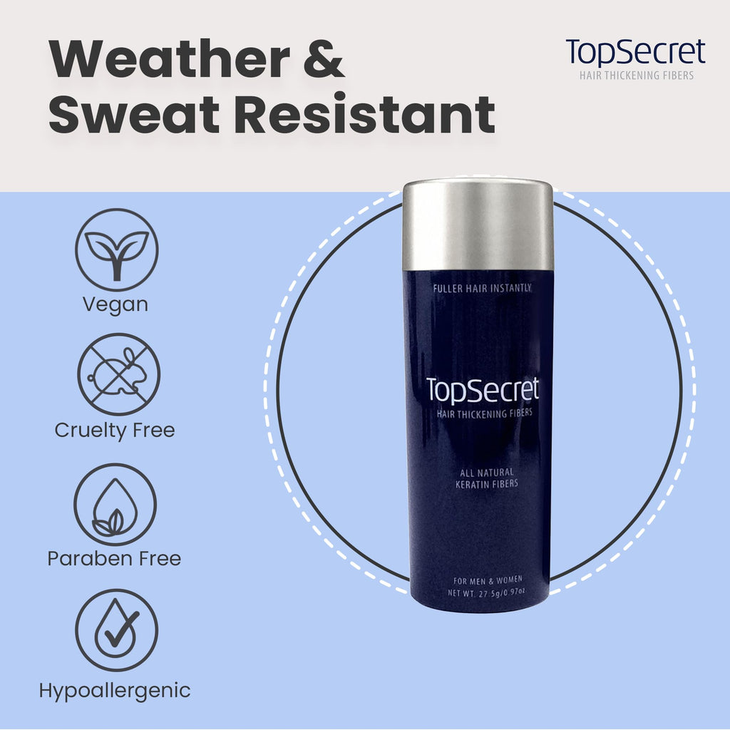 Top Secret Hair Building Fibers Refills – Undetectable, All-Day Coverage (Light Blonde) – For Men & Women
