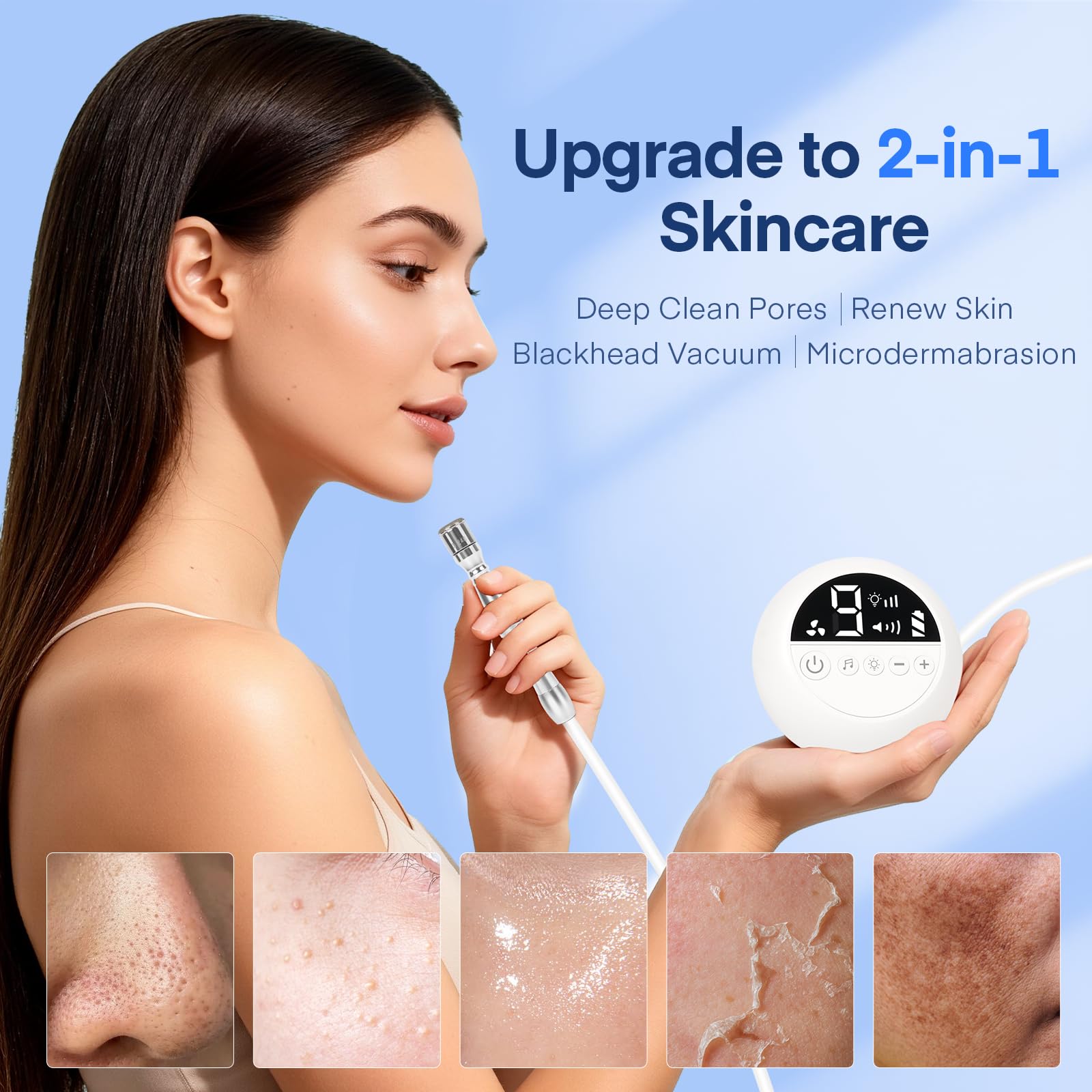 TopDirect Mini Microdermabrasion Machine – Portable Diamond Dermabrasion with Adjustable Suction