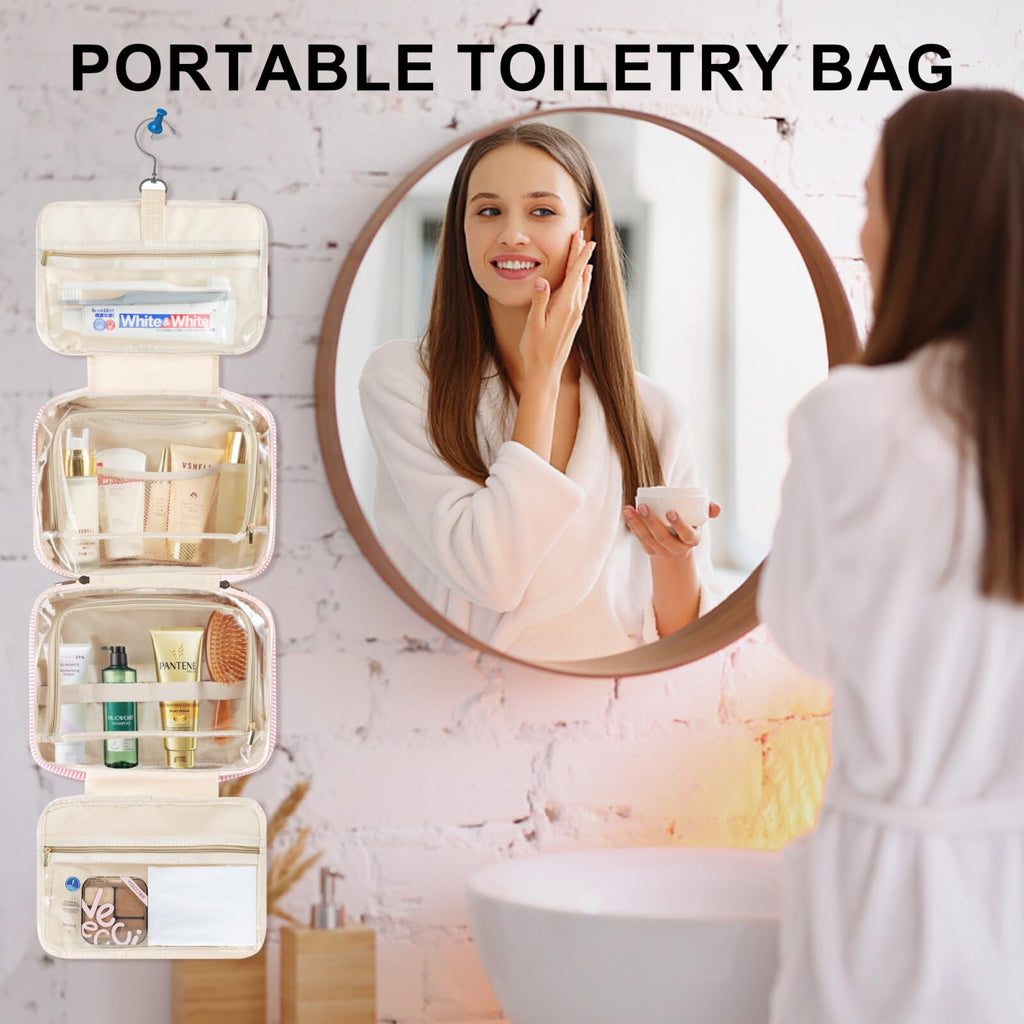 TOPEAST Travel Hanging Toiletry Bag with Personalized Initial – Valentines Gift