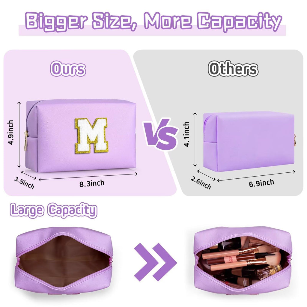 TOPEAST Personalized Makeup Bag — Small Pink Travel Toiletry Bag for Women