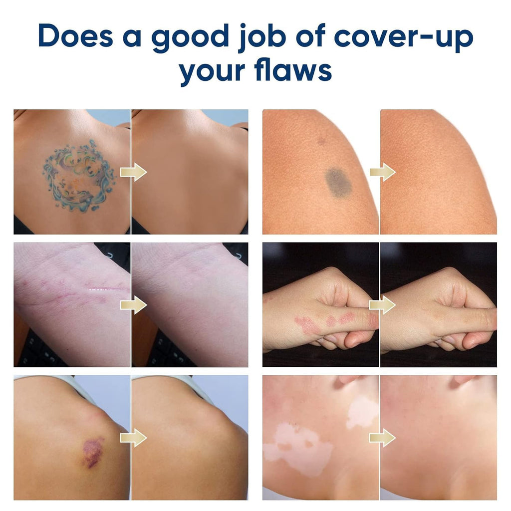 Topicy Tattoo Cover Up Makeup Waterproof – Dual Color Concealer, Sweatproof, Long-Lasting (Blue, 1.5 Fl Oz)