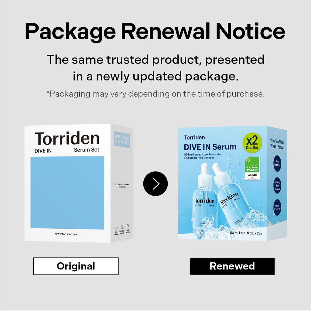 Torriden DIVE IN Hyaluronic Acid Serum 50ml x 2 | Deep Hydration & Glow