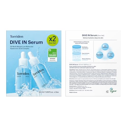 Torriden DIVE IN Hyaluronic Acid Serum 50ml x 2 | Deep Hydration & Glow