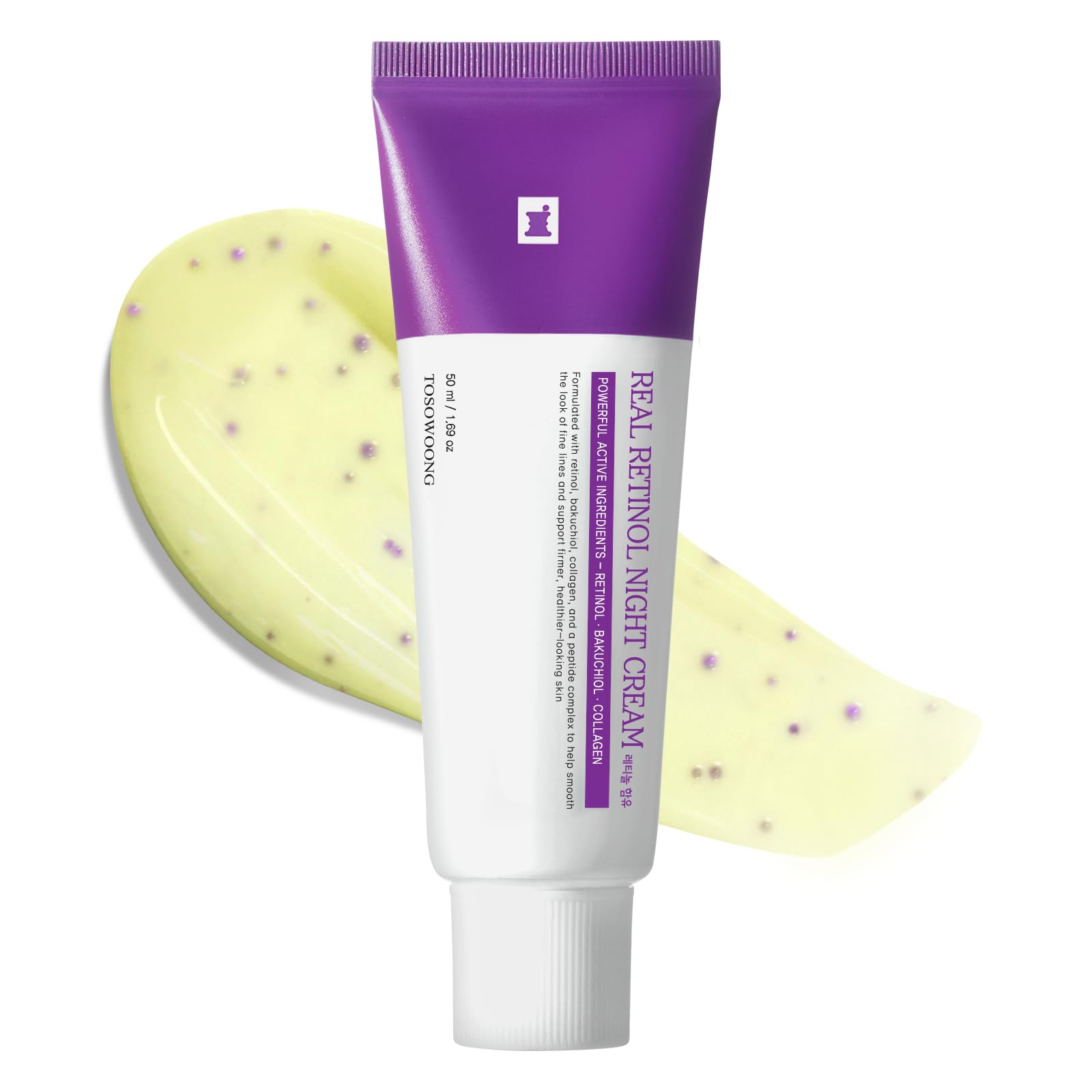 TOSOWOONG Real Retinol 0.1% Night Cream – Firmness, Wrinkles & Pore Minimizer, 50ml