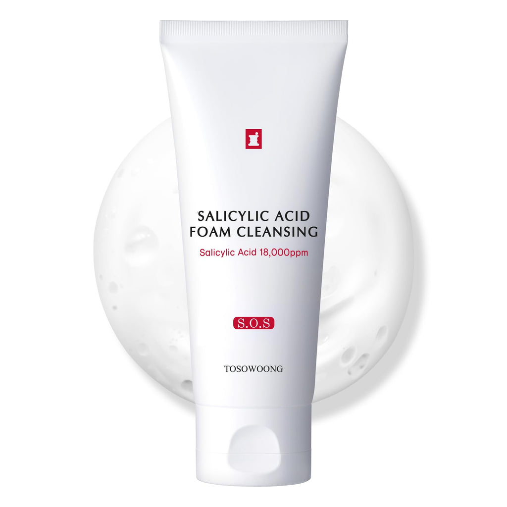 TOSOWOONG Salicylic Acid Foam Cleanser – Deep Pore Cleansing for Oily Skin, 18,000ppm SA, 100ml