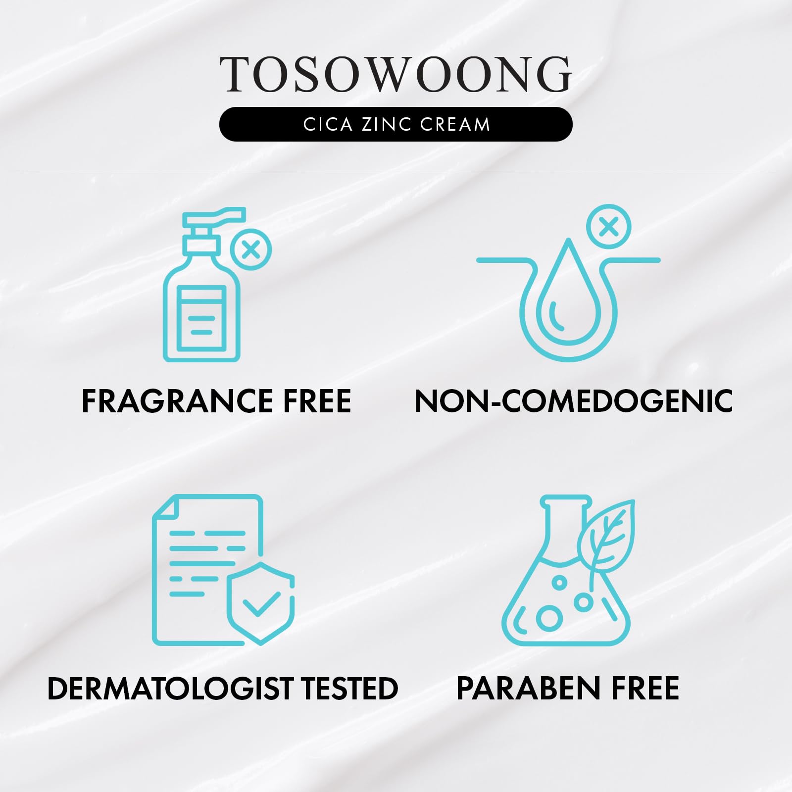 TOSOWOONG SOS Repair CICA Clinic Zinc Cream 50g – 10% Zinc Oxide for Barrier Repair & Soothing