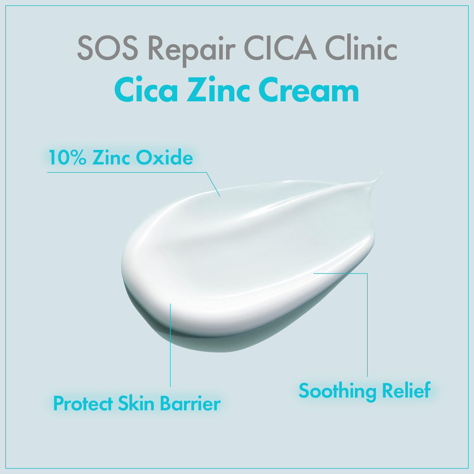 TOSOWOONG SOS Repair CICA Clinic Zinc Cream 50g – 10% Zinc Oxide for Barrier Repair & Soothing