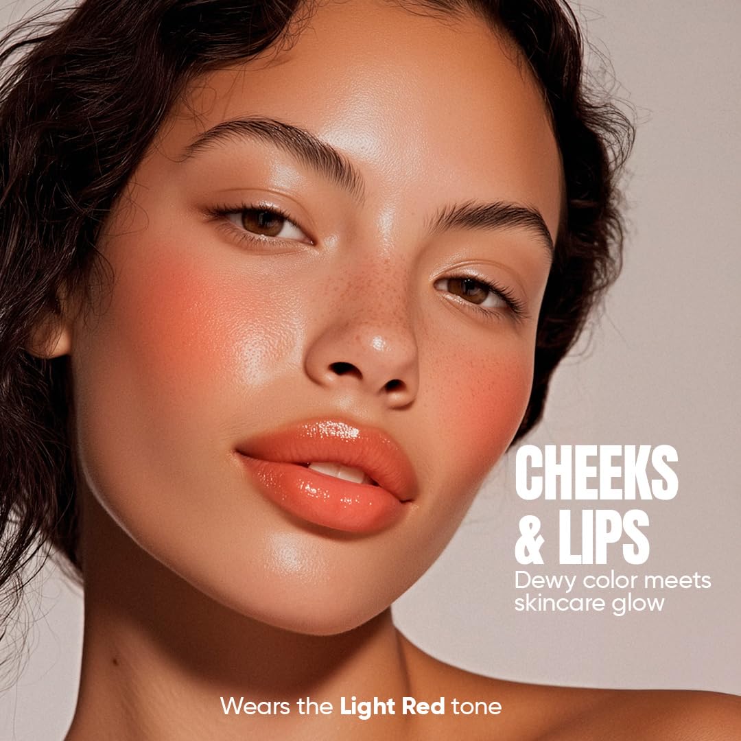 TOTEMICA Cooling Water Jelly Tint by Ana Patricia – Dewy Lip & Cheek Tint in Light Red (0.19 oz)