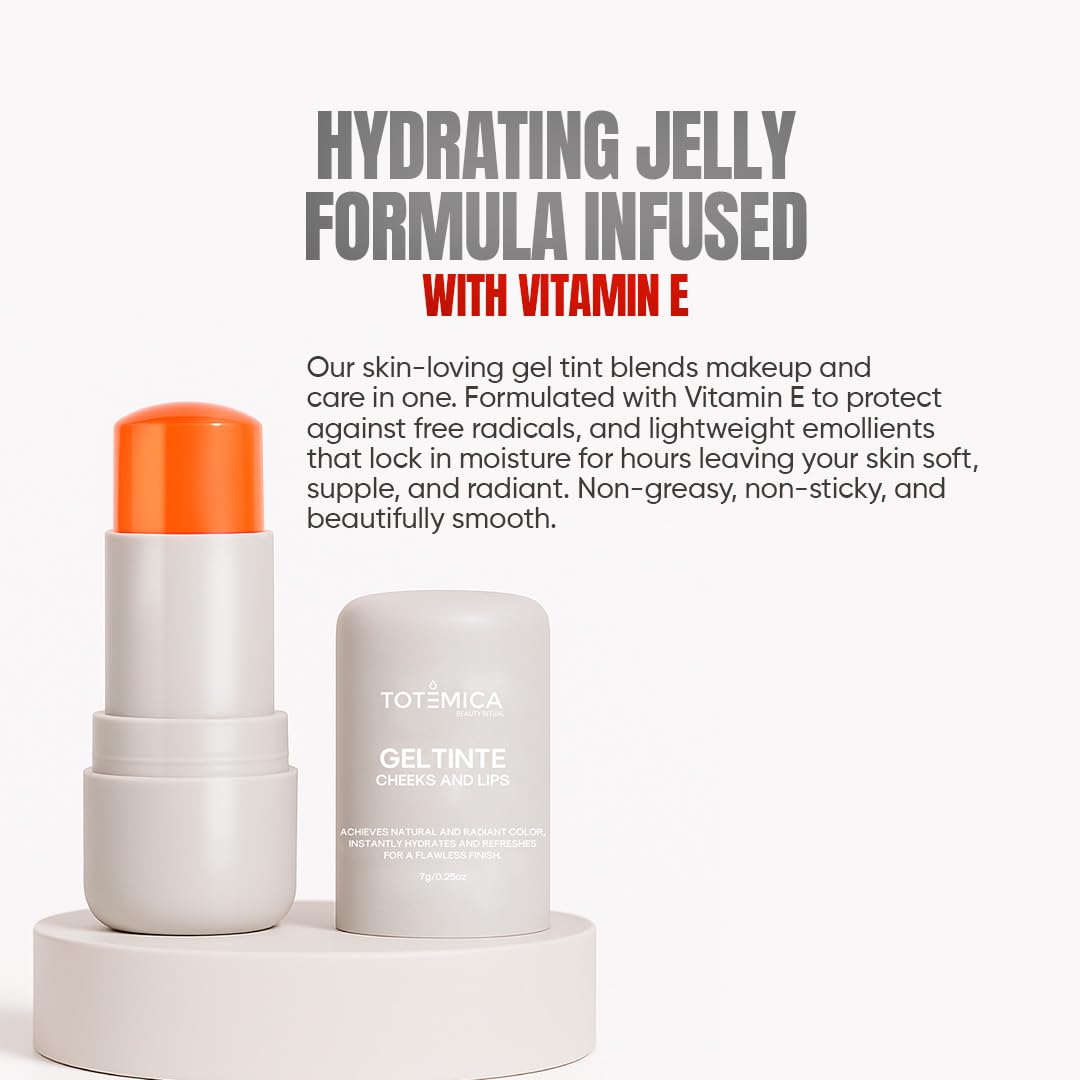 TOTEMICA Cooling Water Jelly Tint by Ana Patricia – Dewy Lip & Cheek Tint in Light Red (0.19 oz)