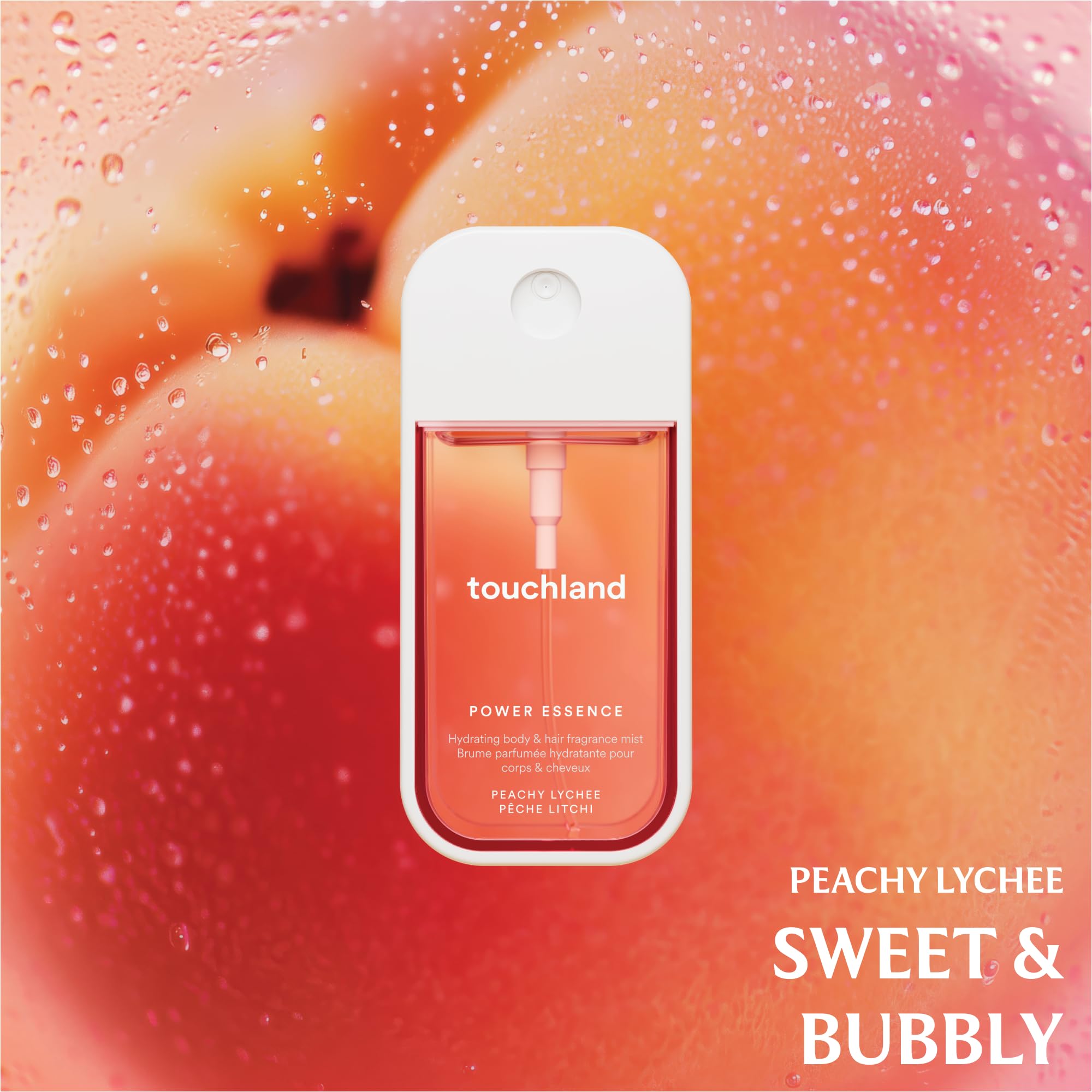 Touchland Fruity Crush Travel Set – Peachy Lychee Body & Hair Fragrance Mist (2 oz) + Berry Bliss Hand Sanitizer (1 oz)