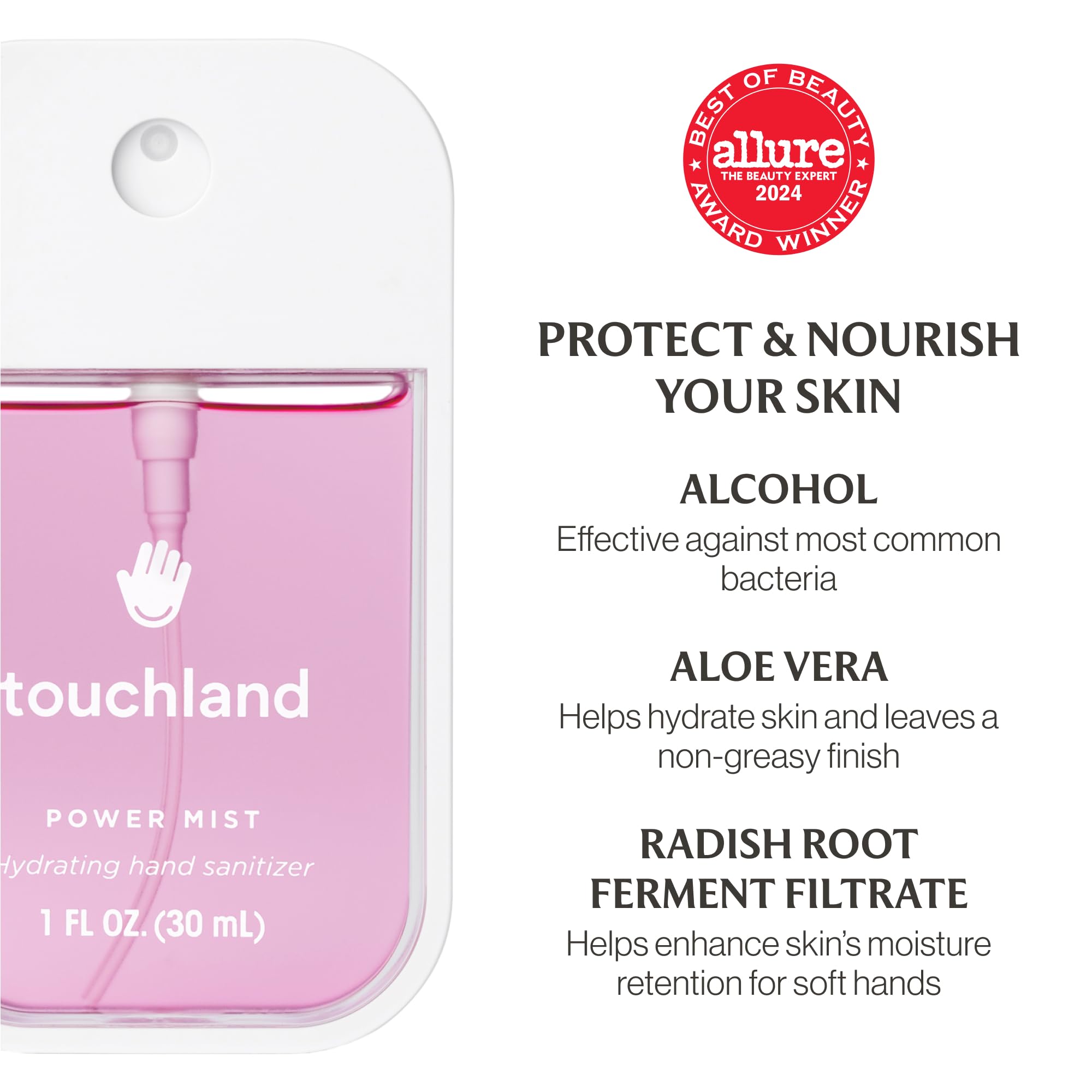Touchland Fruity Crush Travel Set – Peachy Lychee Body & Hair Fragrance Mist (2 oz) + Berry Bliss Hand Sanitizer (1 oz)