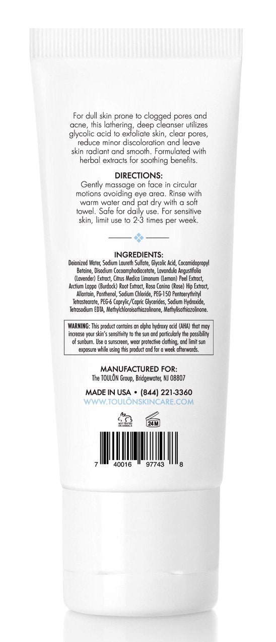 TOULON Glycolic Acid Skin Care Kit: AHA Cleanser, Glycolic Cream, and Eye Cream