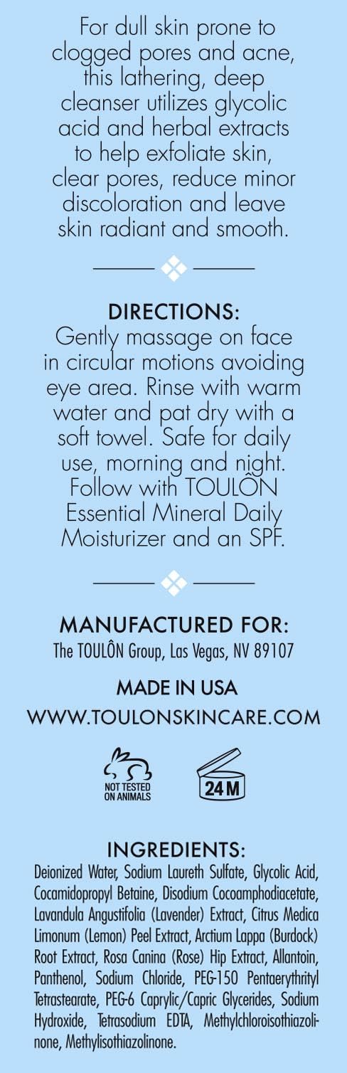 TOULON Glycolic Acid Skin Care Kit: AHA Cleanser, Glycolic Cream, and Eye Cream
