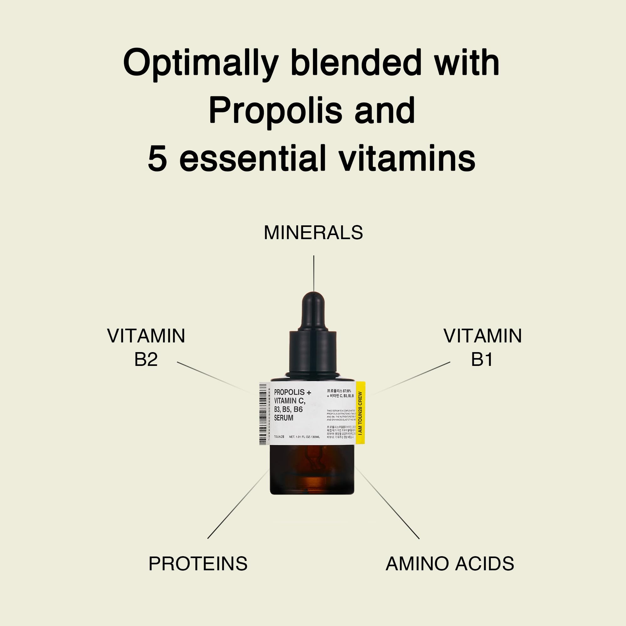 TOUN28 Propolis Vitamin C Serum 1.01 fl oz – Hydration, Radiance, Allergen-Free