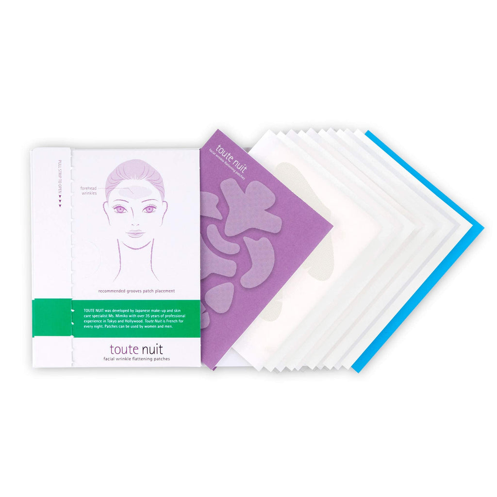 Toute Nuit Wrinkle Patches – Grooves for Maximum Forehead Coverage | Hypoallergenic, Made in USA (Pack of 2, 20 per pack)